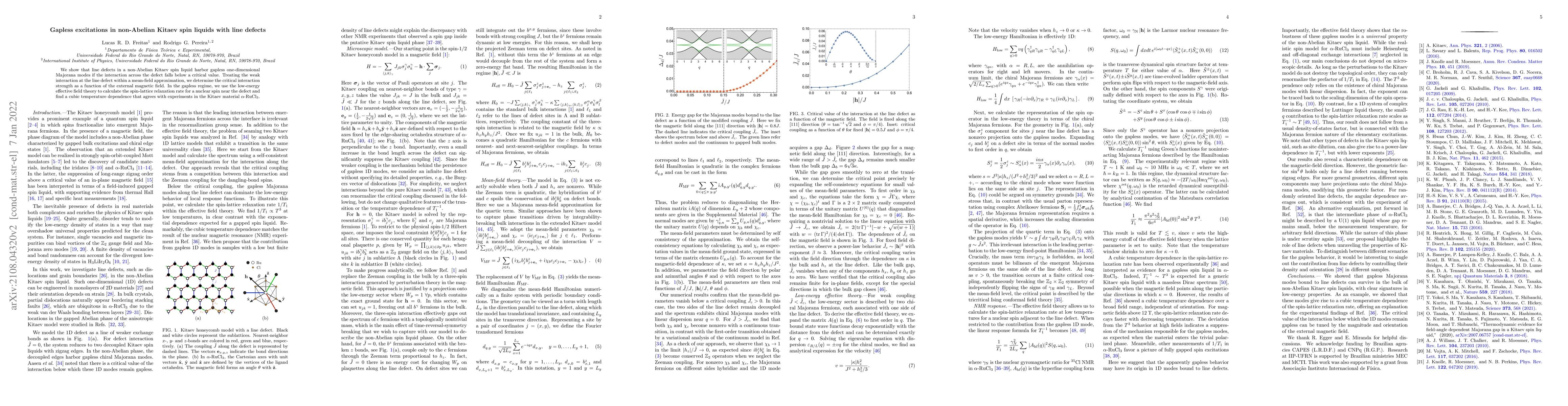 Thumbnail for Gapless excitations in non-Abelian Kitaev spin liquids with line defects