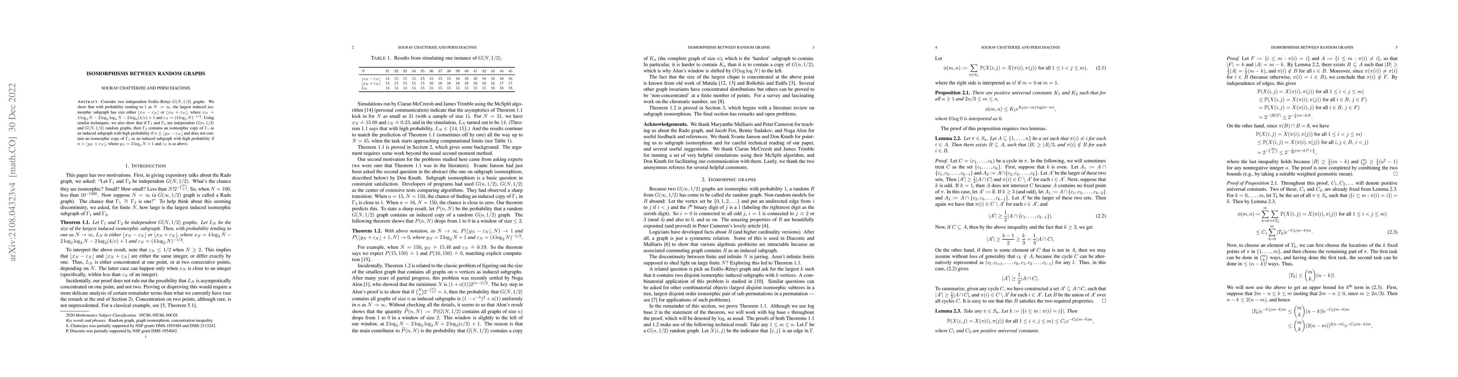 Thumbnail for Isomorphisms between random graphs