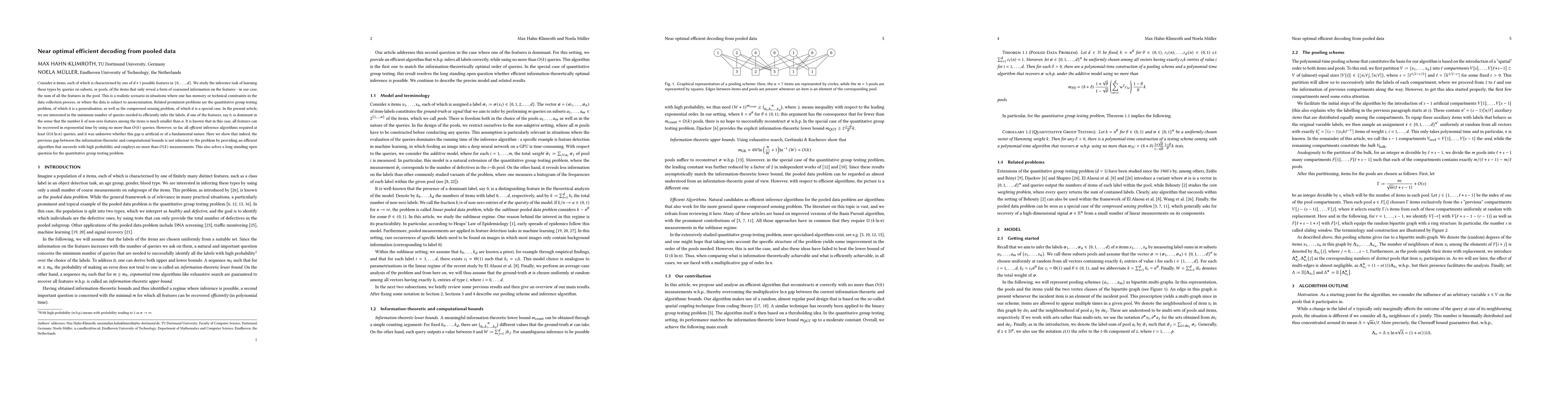 Thumbnail for Near optimal efficient decoding from pooled data