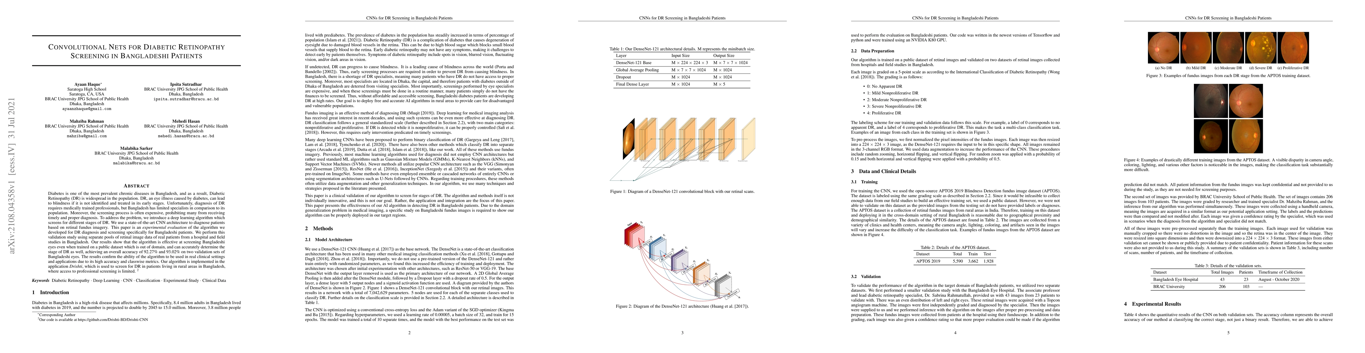 Thumbnail for Convolutional Nets for Diabetic Retinopathy Screening in Bangladeshi
  Patients