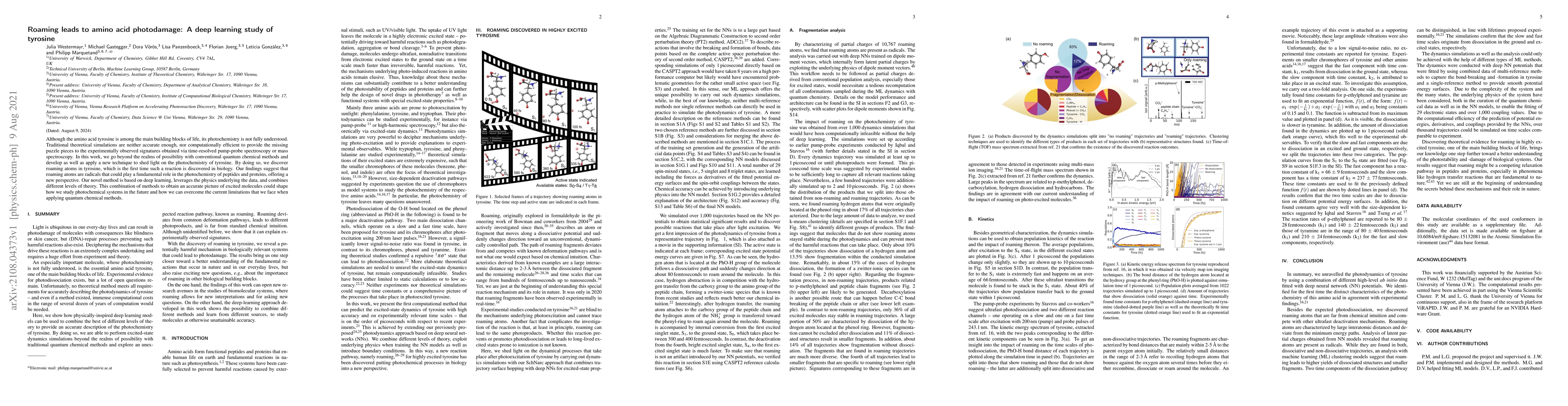 Thumbnail for Roaming leads to amino acid photodamage: A deep learning study of
  tyrosine
