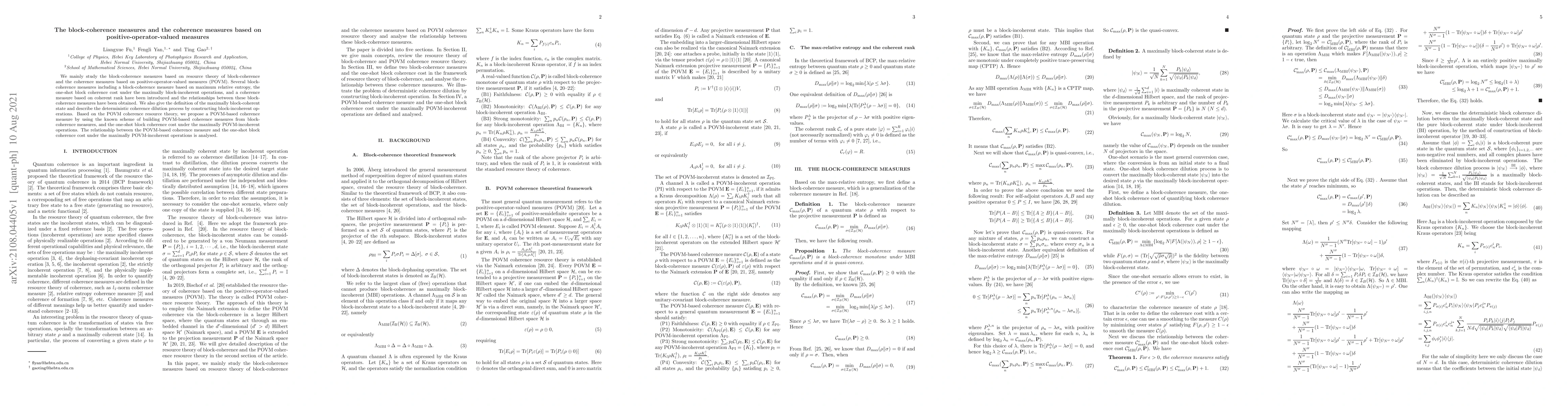 Thumbnail for The block-coherence measures and the coherence measures based on
  positive-operator-valued measures