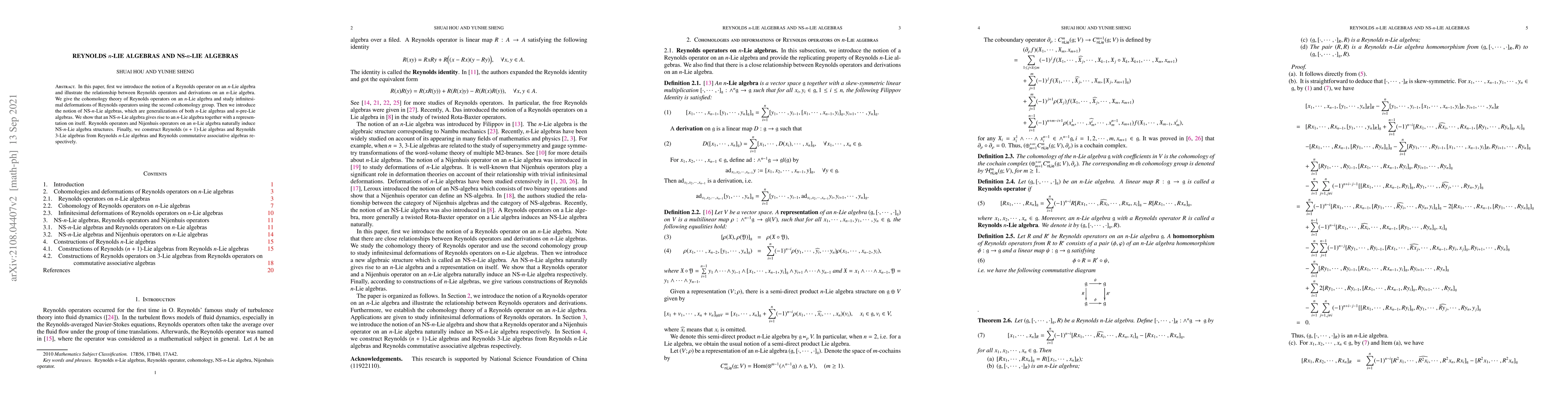 Thumbnail for Reynolds $n$-Lie algebras and NS-$n$-Lie algebras