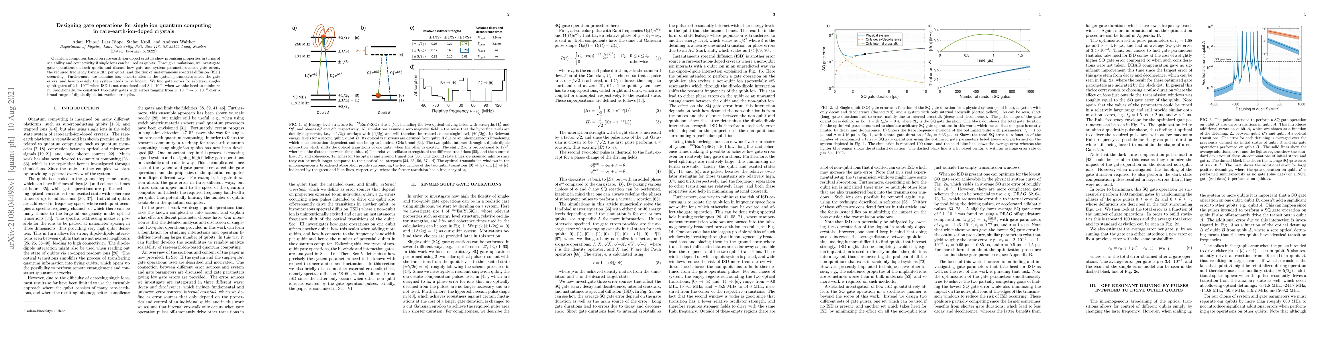 Thumbnail for Designing gate operations for single ion quantum computing in
  rare-earth-ion-doped crystals
