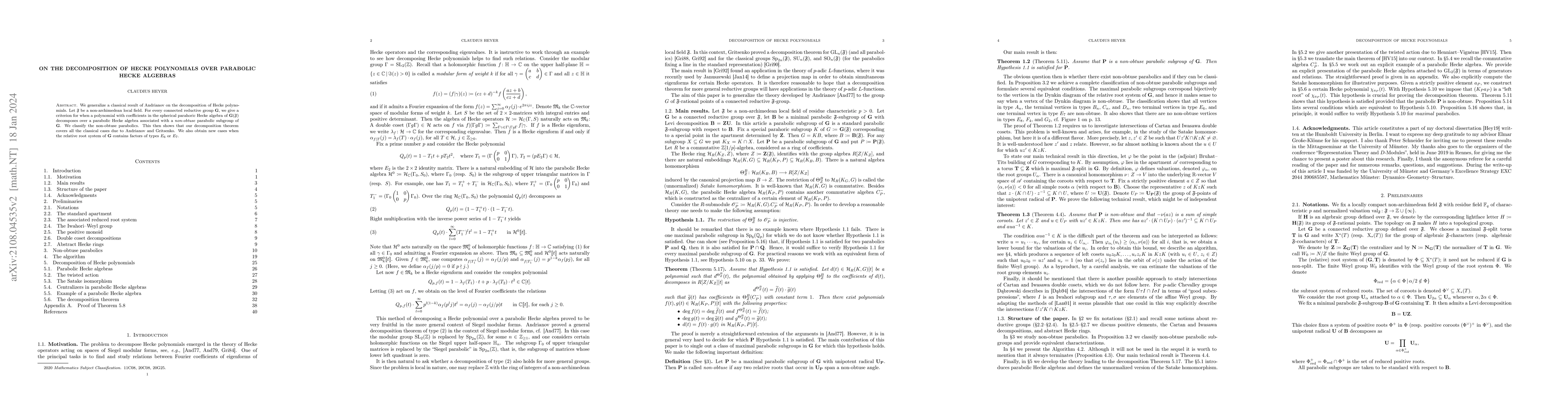 Thumbnail for On the Decomposition of Hecke Polynomials over Parabolic Hecke Algebras
