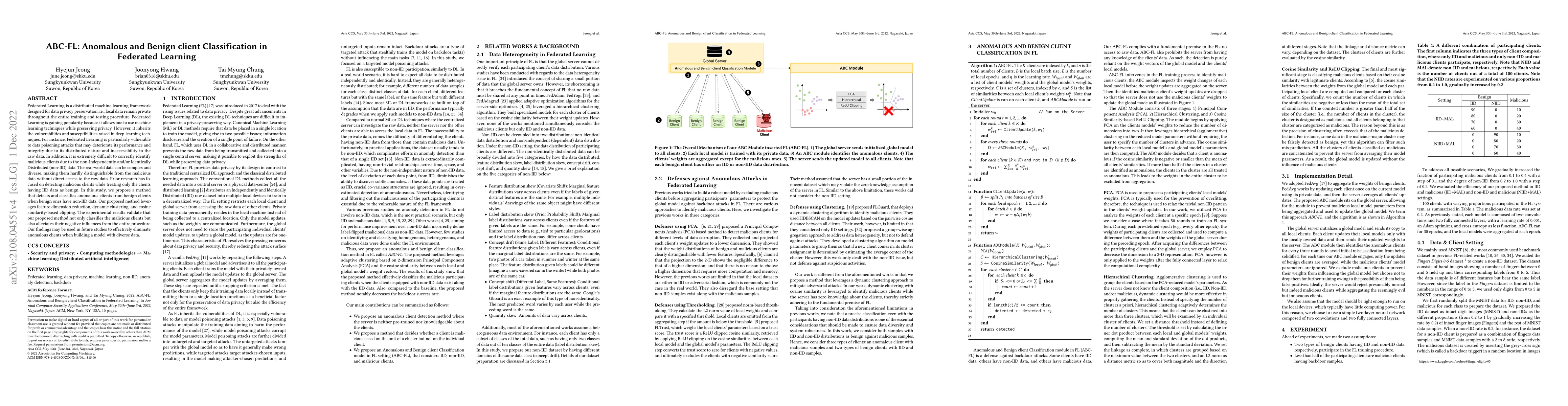 Thumbnail for ABC-FL: Anomalous and Benign client Classification in Federated Learning