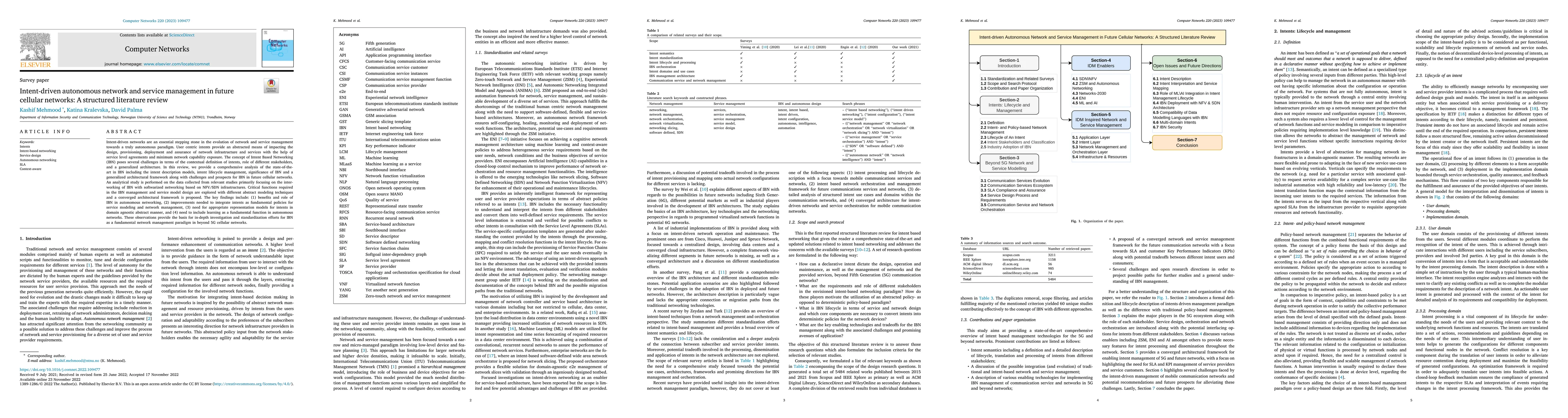 Thumbnail for Intent-driven autonomous network and service management in future
  cellular networks: A structured literature review