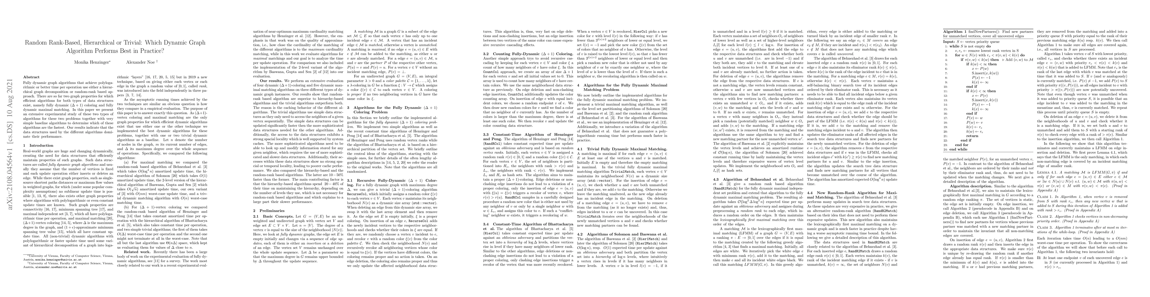 Thumbnail for Random Rank-Based, Hierarchical or Trivial: Which Dynamic Graph
  Algorithm Performs Best in Practice?