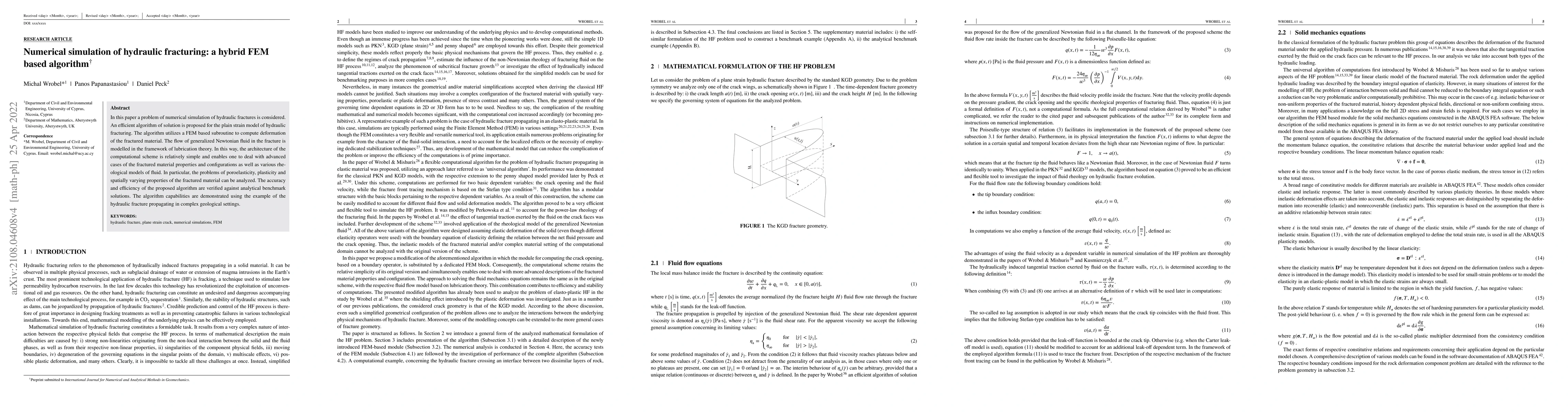 Thumbnail for Numerical simulation of hydraulic fracturing: a hybrid FEM based
  algorithm