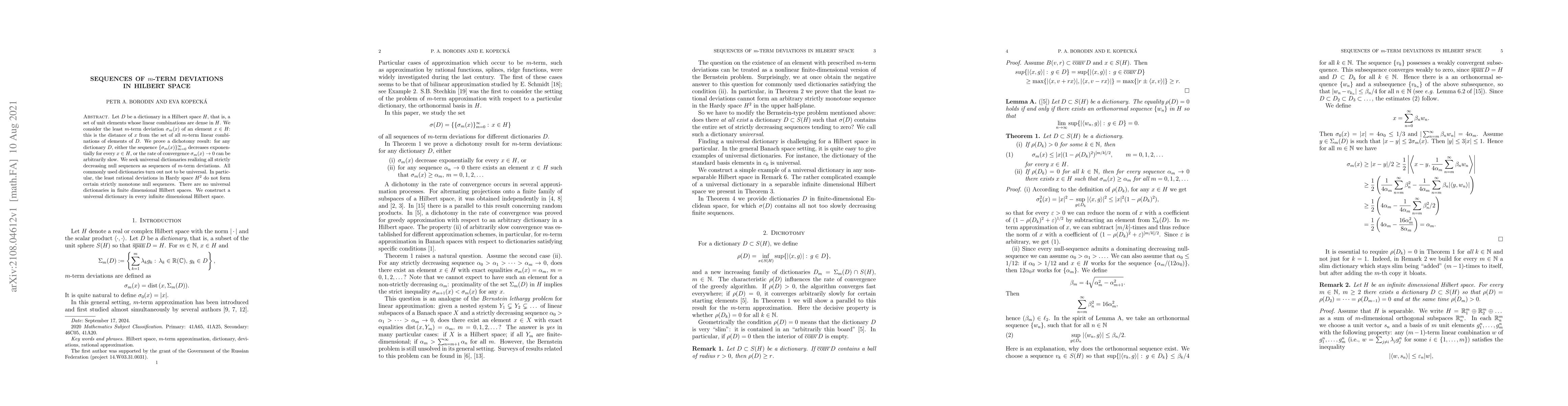 Thumbnail for Sequences of $m$-term deviations in Hilbert space