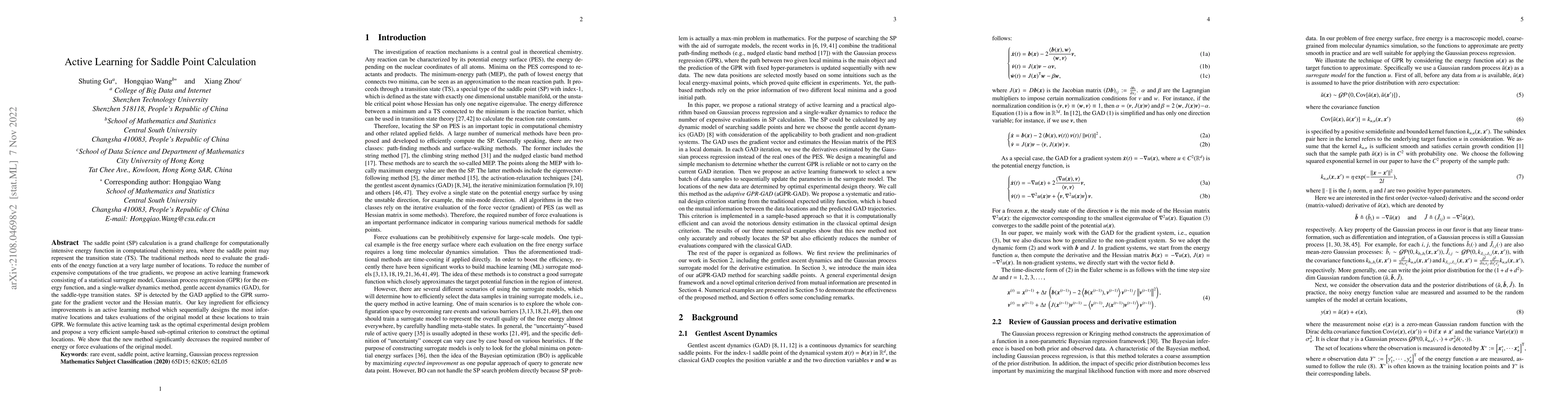 Thumbnail for Active Learning for Saddle Point Calculation