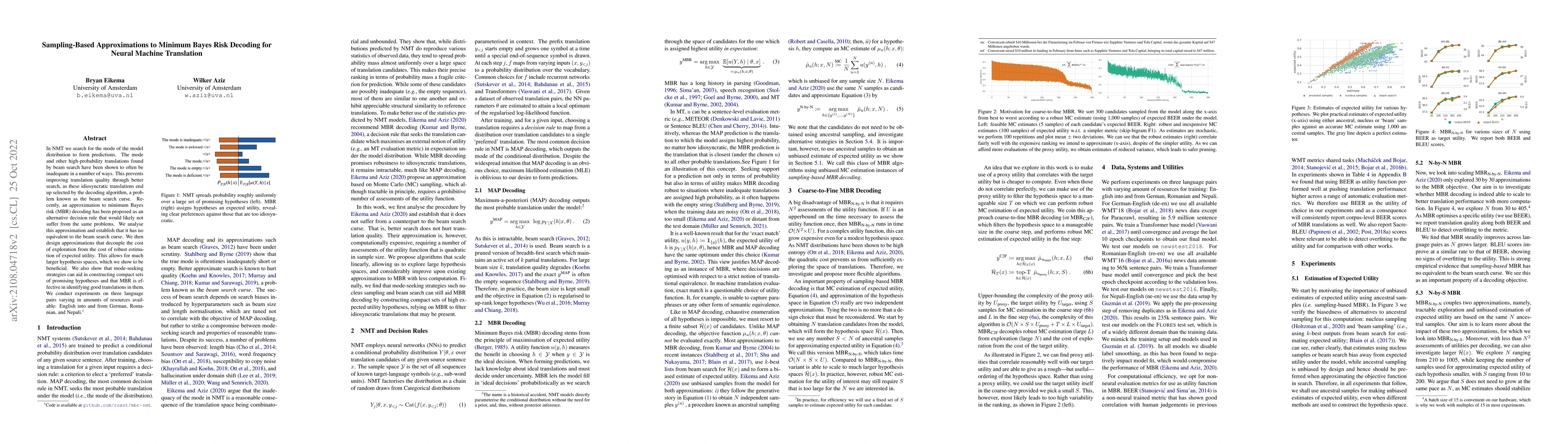 Thumbnail for Sampling-Based Approximations to Minimum Bayes Risk Decoding for Neural
  Machine Translation