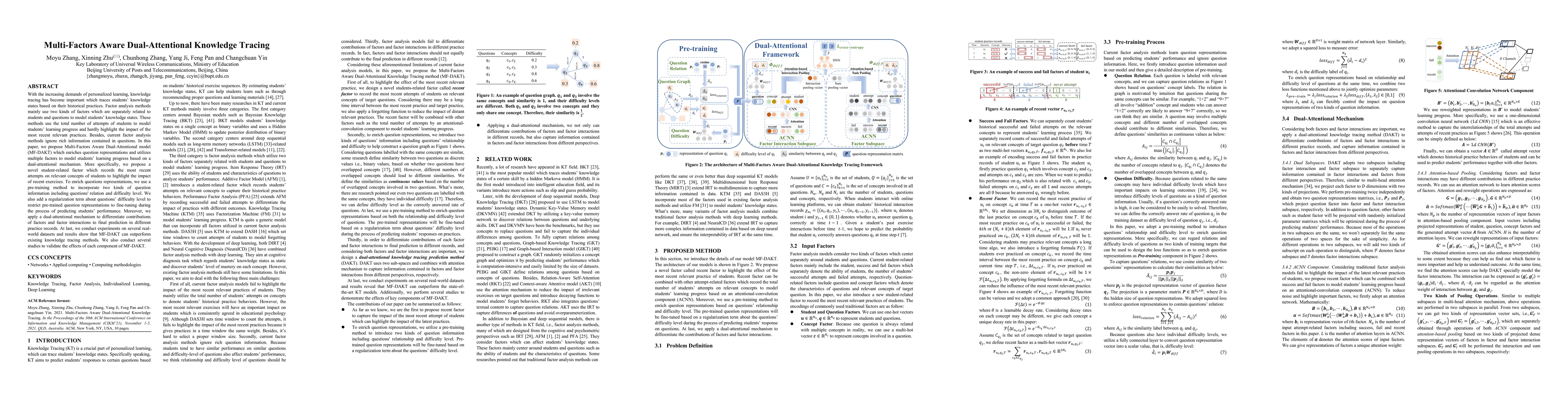 Thumbnail for Multi-Factors Aware Dual-Attentional Knowledge Tracing