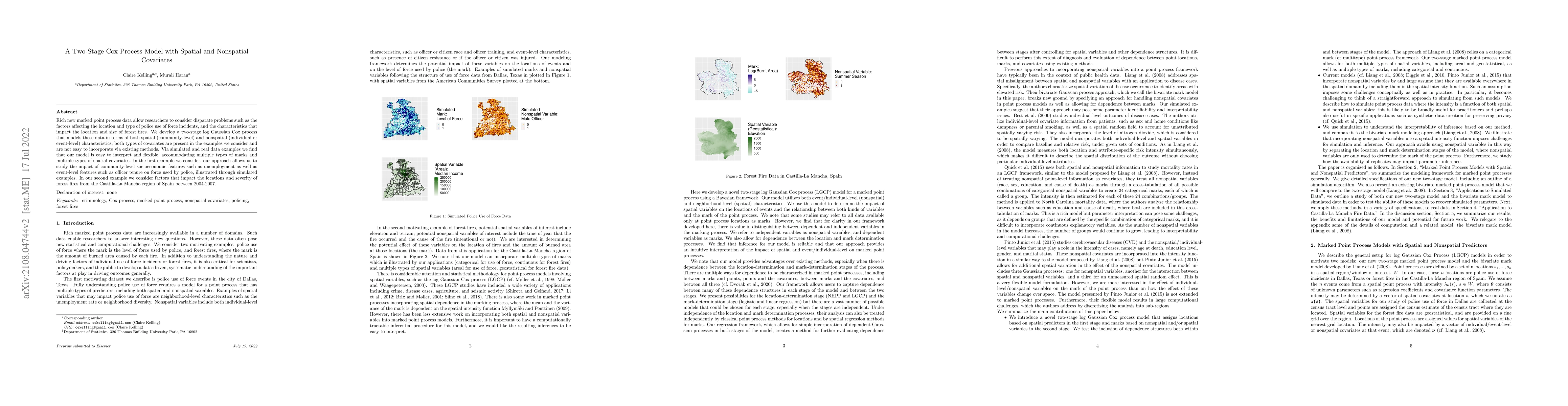 Thumbnail for A Two-Stage Cox Process Model with Spatial and Nonspatial Covariates