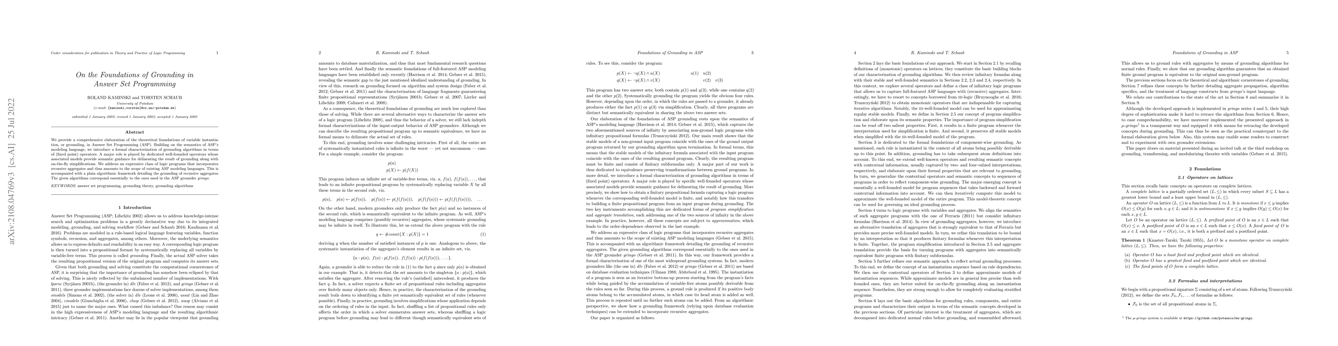 Thumbnail for On the Foundations of Grounding in Answer Set Programming
