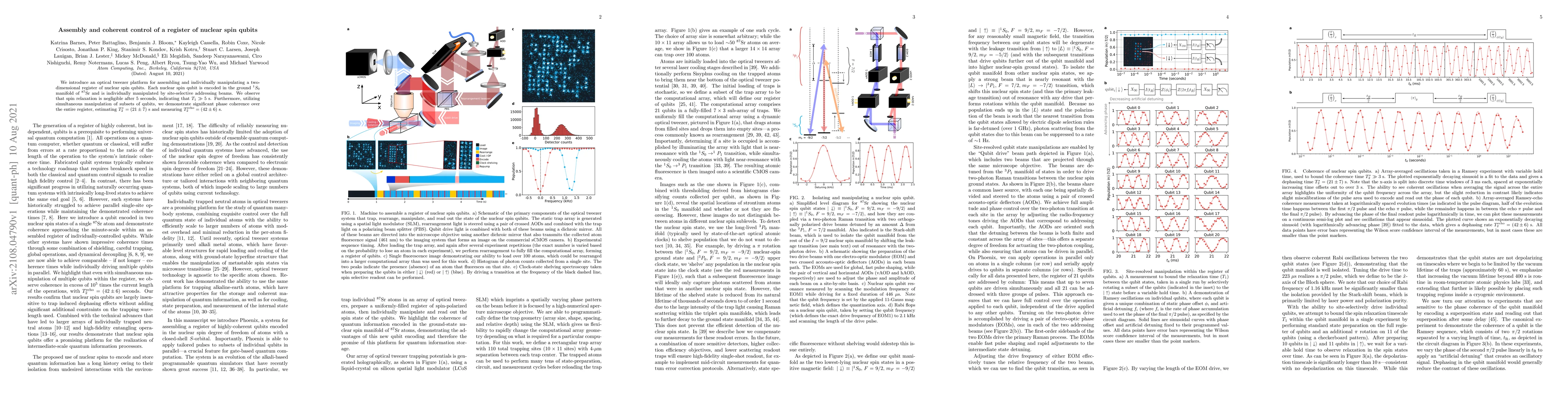 Thumbnail for Assembly and coherent control of a register of nuclear spin qubits