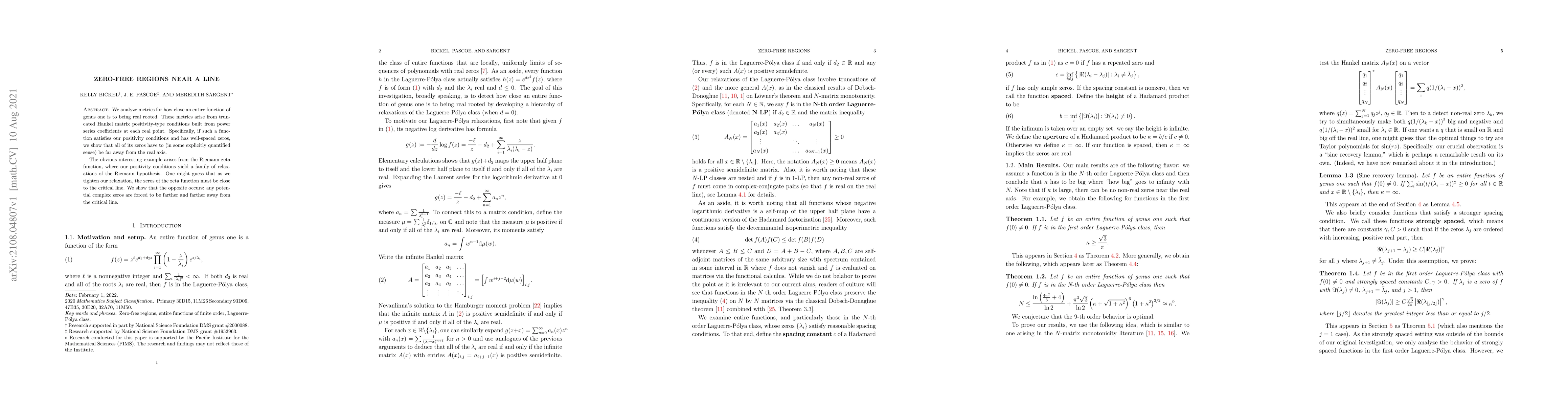 Thumbnail for Zero-free regions near a line