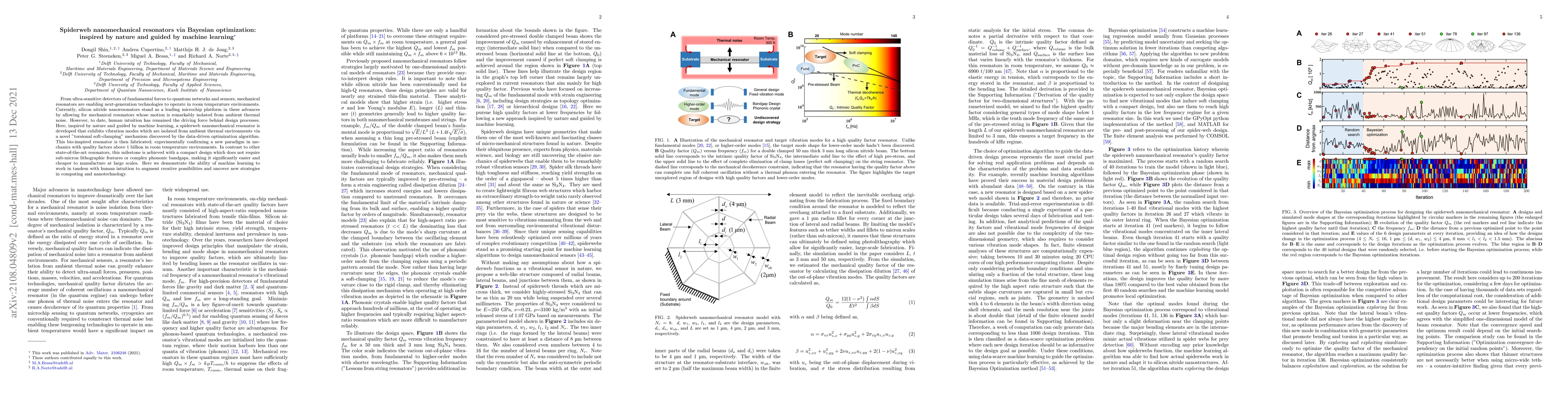 Thumbnail for Spiderweb nanomechanical resonators via Bayesian optimization: inspired
  by nature and guided by machine learning
