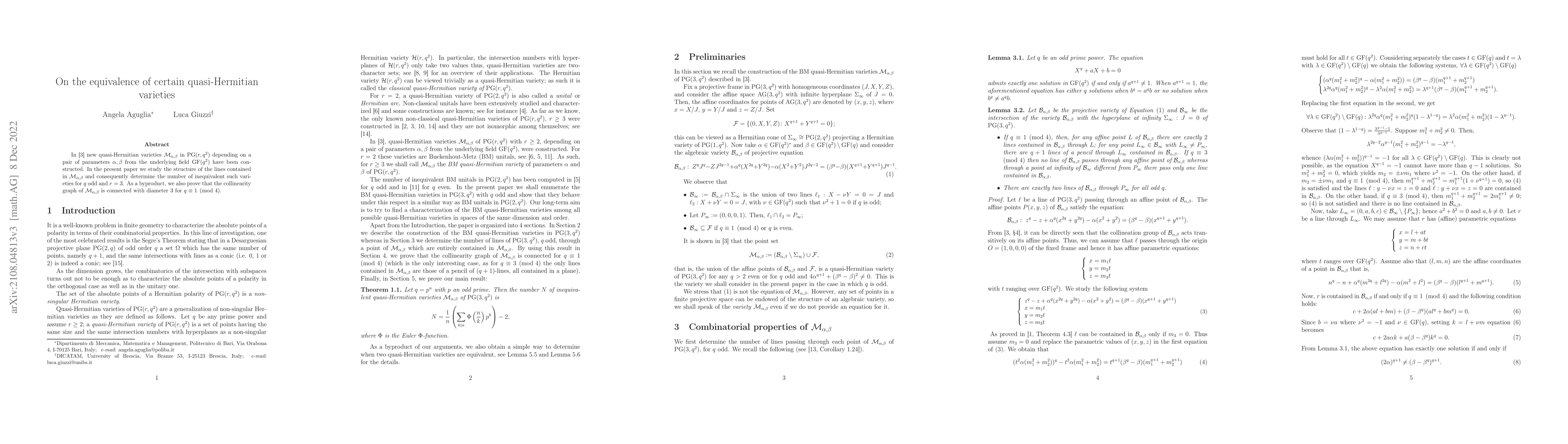 Thumbnail for On the equivalence of certain quasi-Hermitian varieties