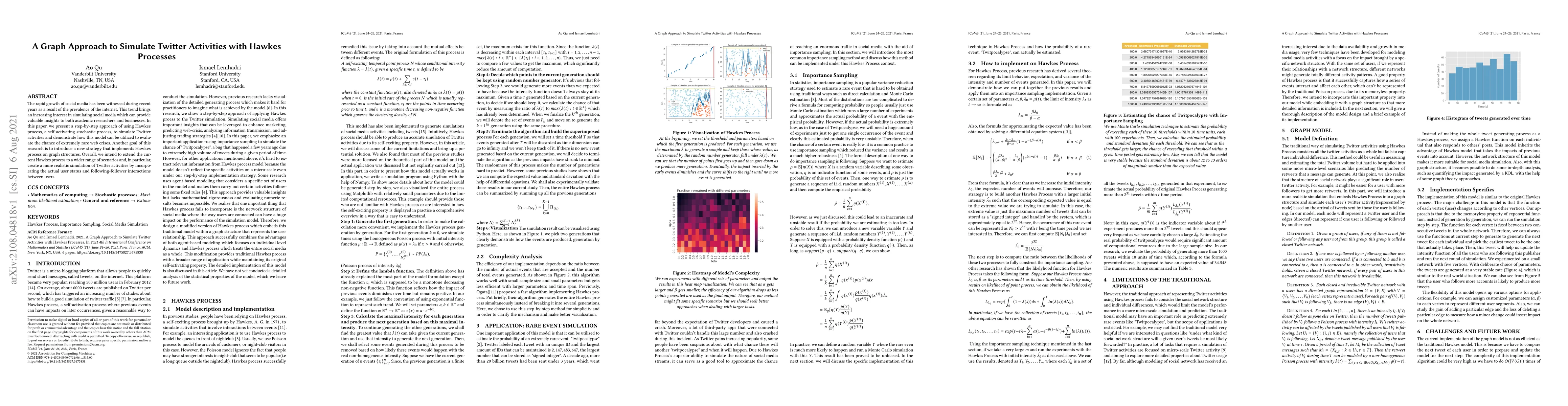 Thumbnail for A Graph Approach to Simulate Twitter Activities with Hawkes Processes