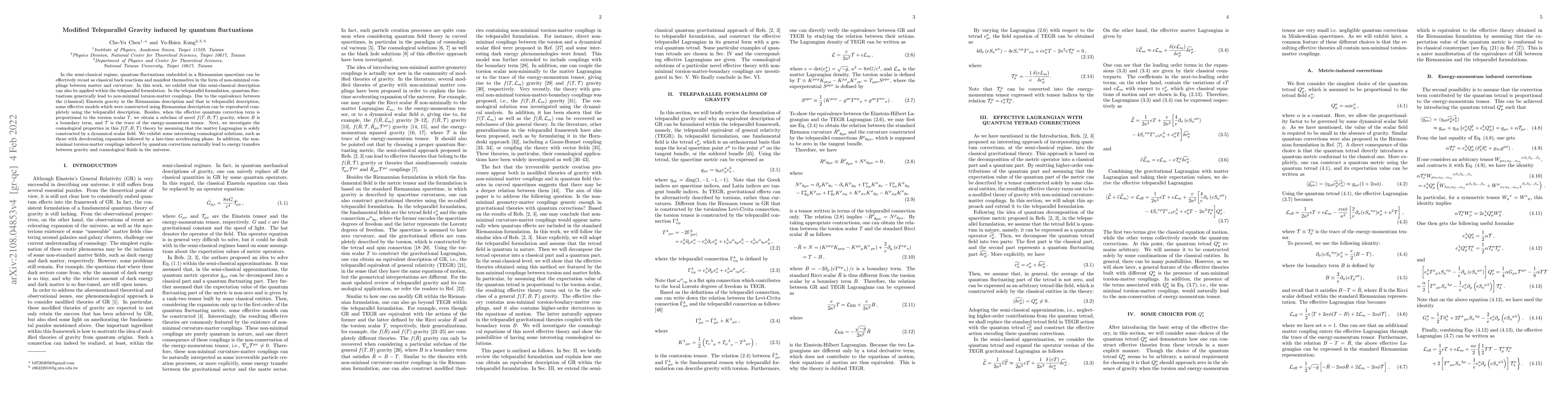 Thumbnail for Modified Teleparallel Gravity induced by quantum fluctuations