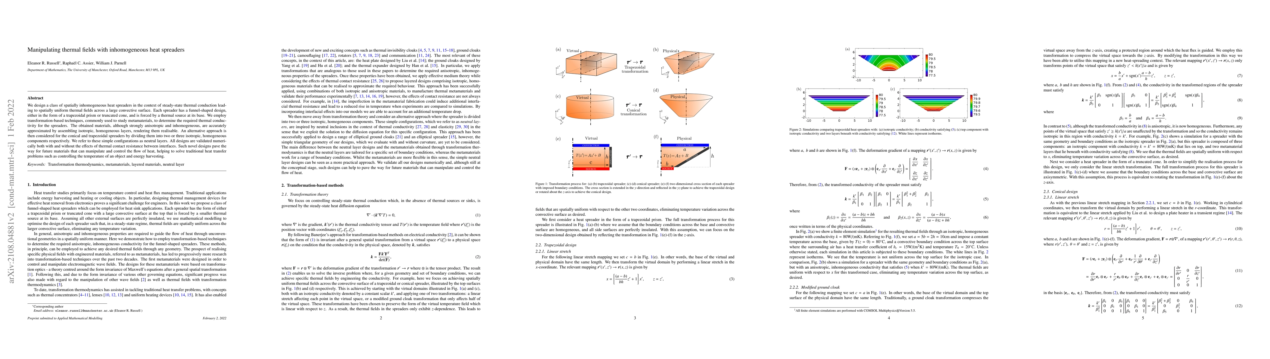 Thumbnail for Manipulating thermal fields with inhomogeneous heat spreaders