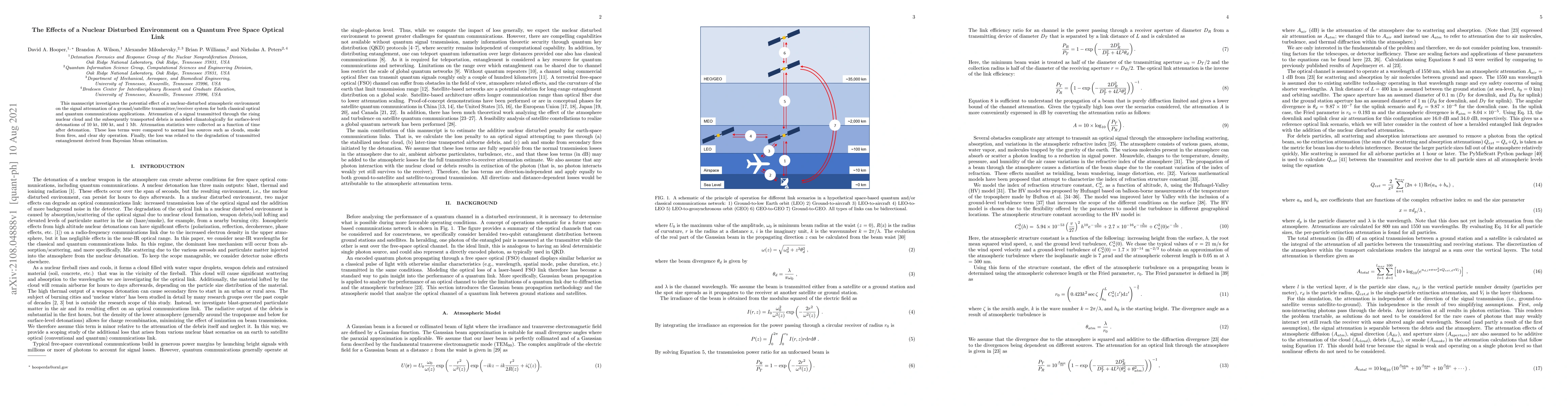 Thumbnail for Effects of a nuclear disturbed environment on a quantum free space
  optical link
