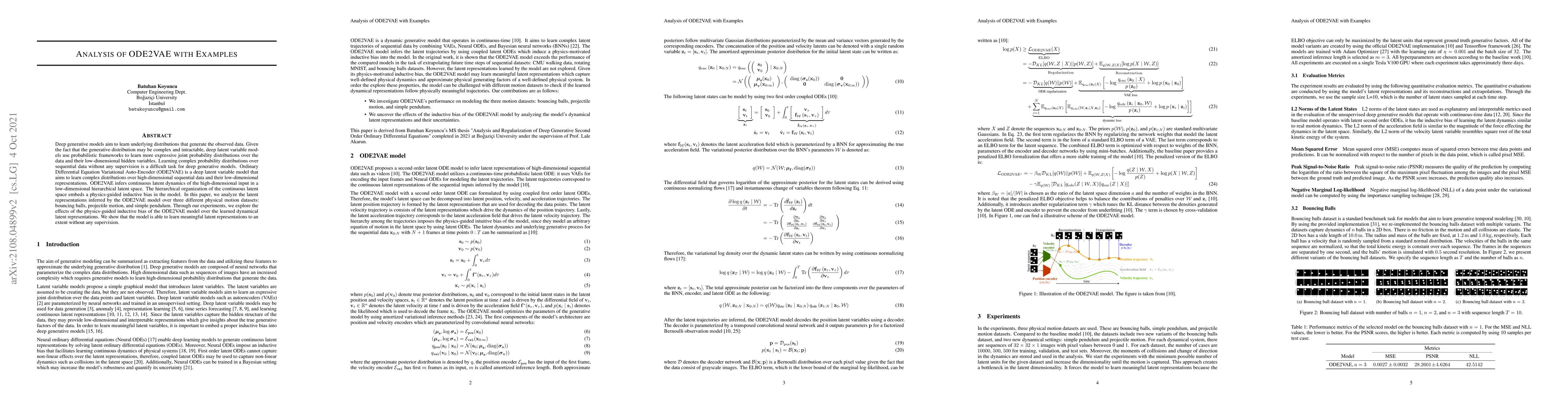 Thumbnail for Analysis of ODE2VAE with Examples