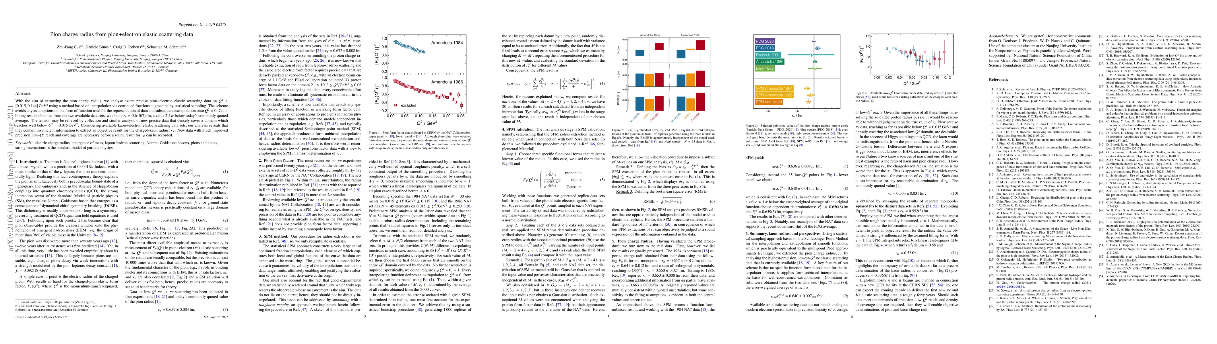 Thumbnail for Pion charge radius from pion+electron elastic scattering data
