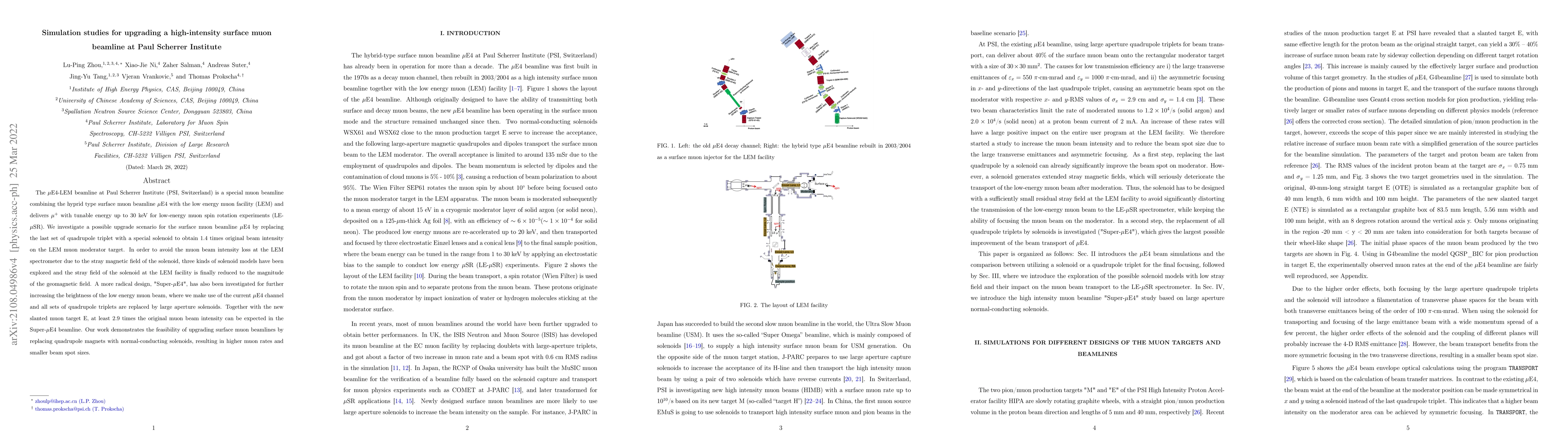 Thumbnail for Simulation studies for upgrading a high-intensity surface muon beamline
  at Paul Scherrer Institute
