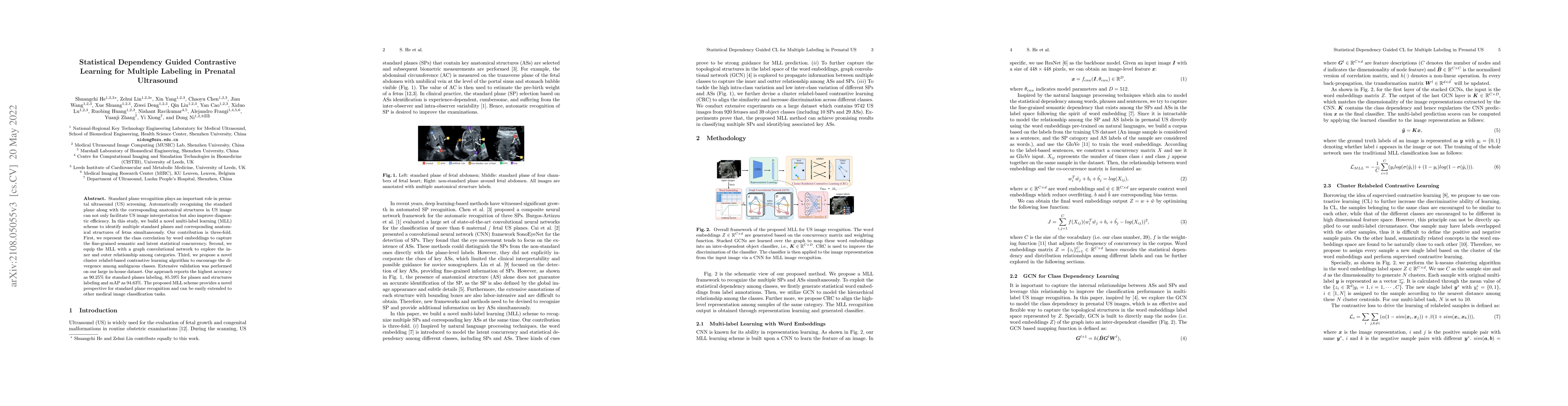 Thumbnail for Statistical Dependency Guided Contrastive Learning for Multiple Labeling
  in Prenatal Ultrasound