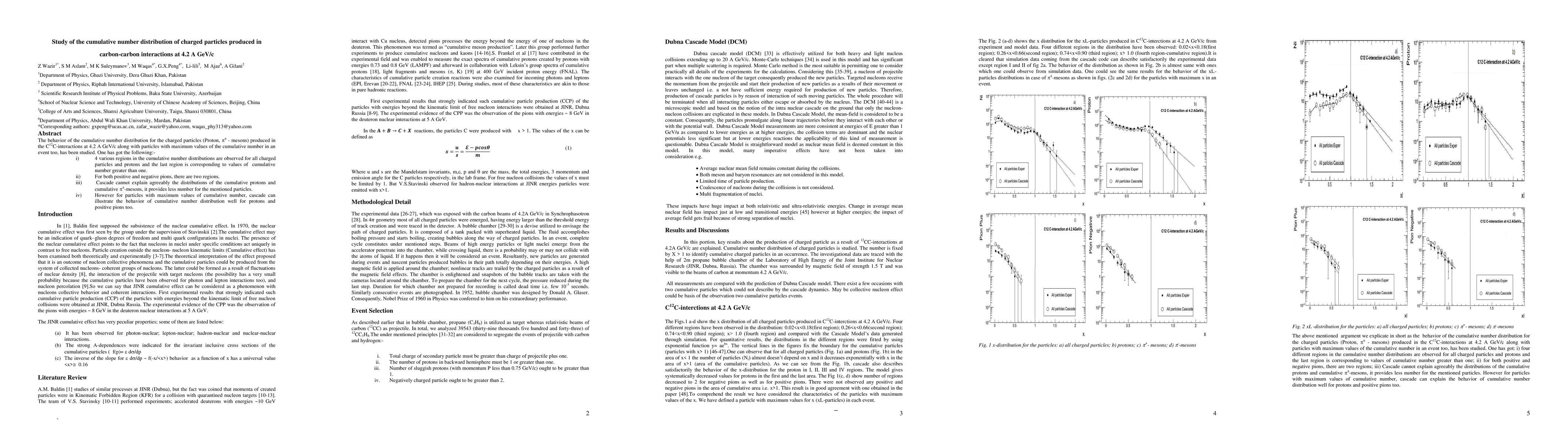 Thumbnail for Study of the cumulative number distribution of charged particles
  produced in carbon-carbon interactions at 4.2 A GeV/c