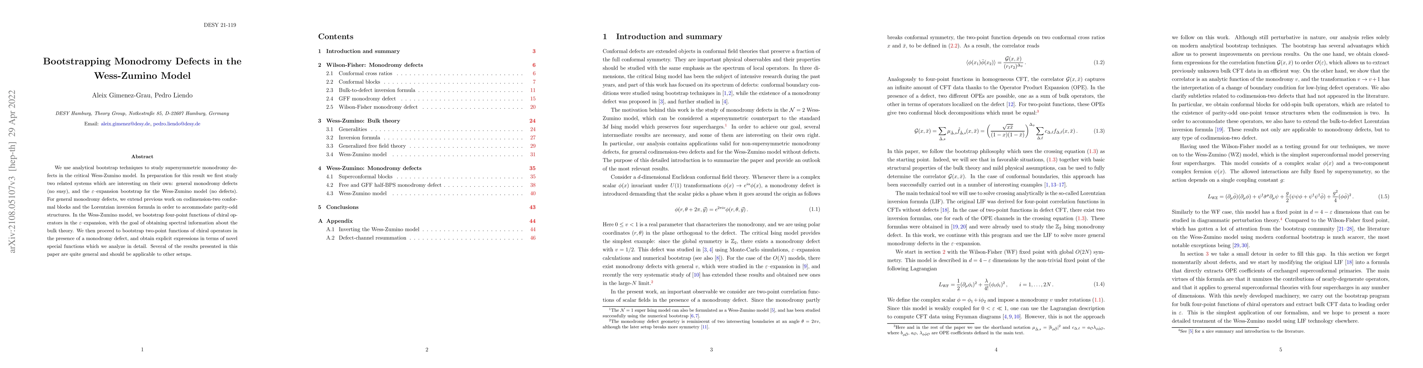 Thumbnail for Bootstrapping Monodromy Defects in the Wess-Zumino Model