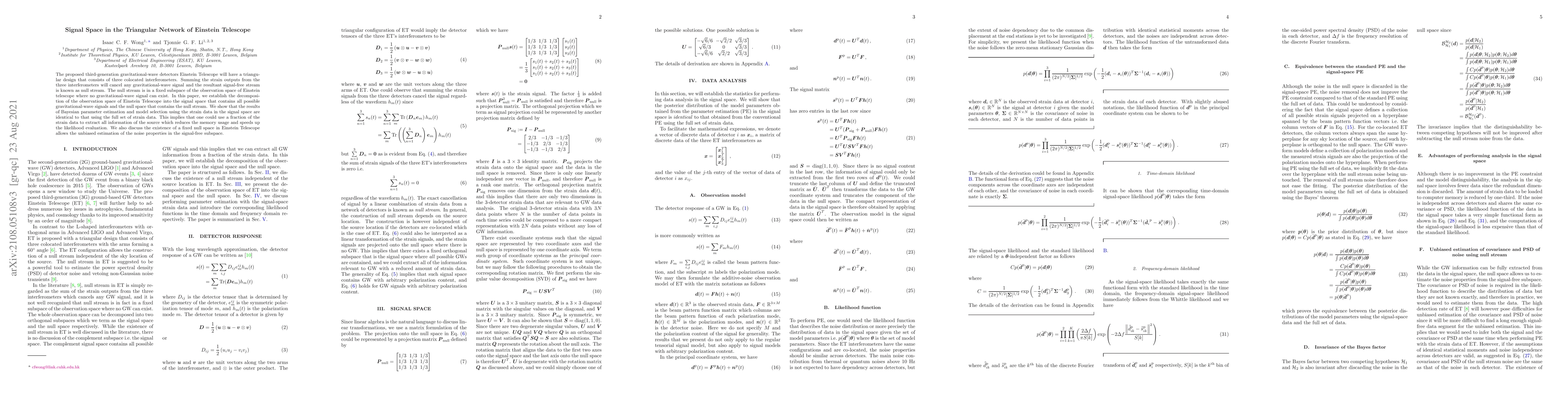 Thumbnail for Signal Space in the Triangular Network of Einstein Telescope