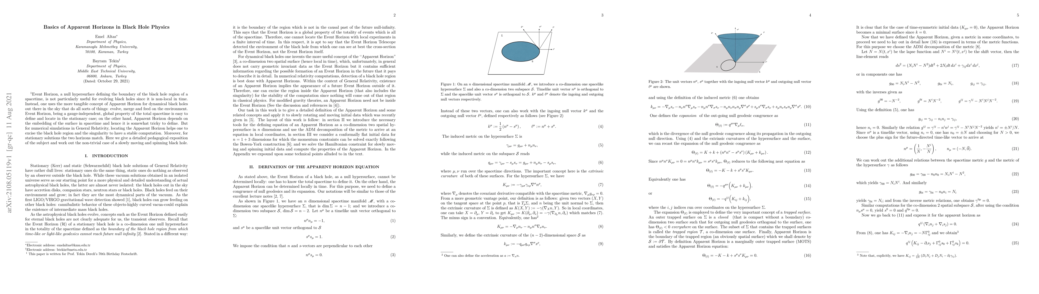 Thumbnail for Basics of Apparent Horizons in Black Hole Physics