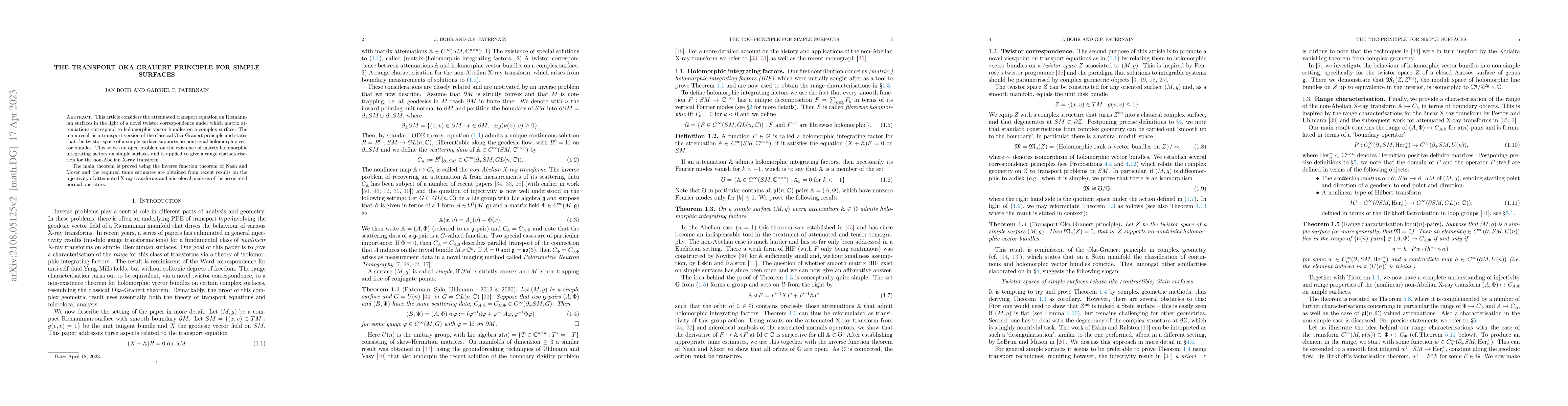 Thumbnail for The Transport Oka-Grauert Principle for Simple Surfaces