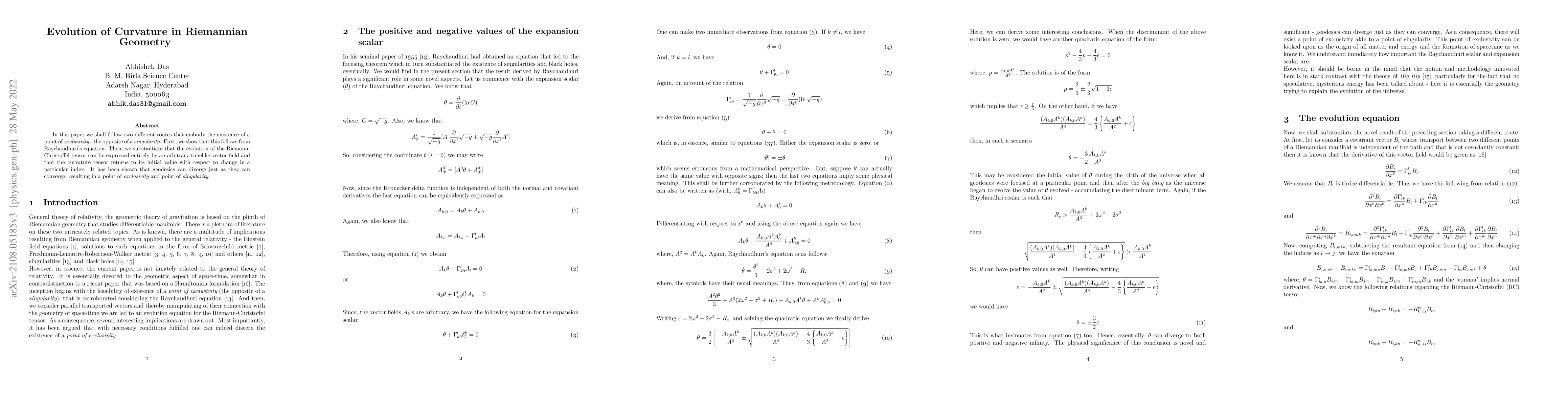 Thumbnail for Evolution of Curvature in Riemannian Geometry