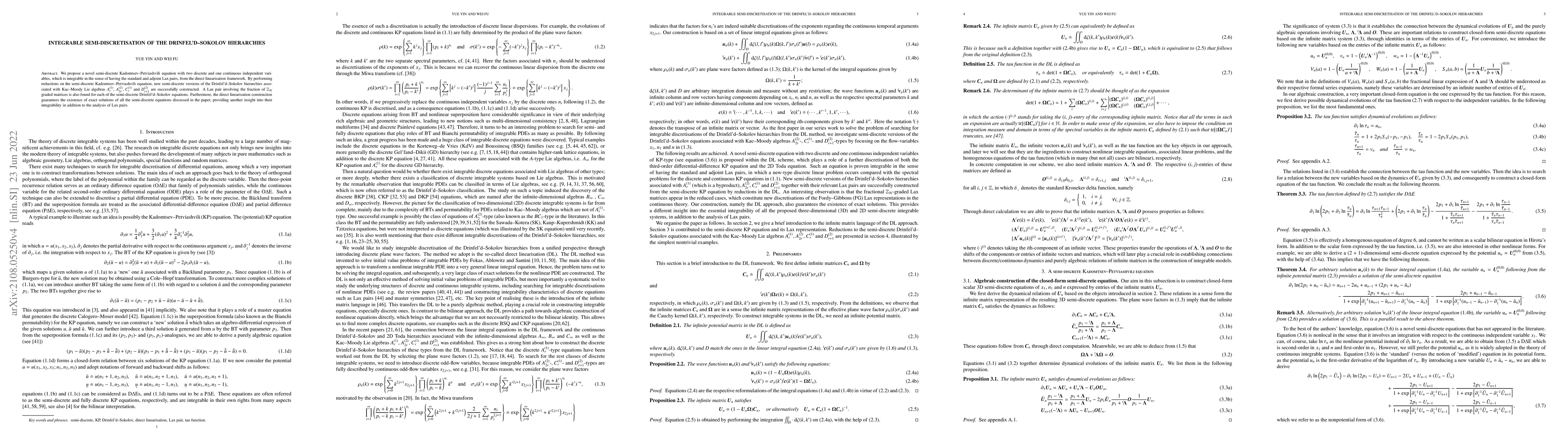 Thumbnail for Integrable semi-discretisation of the Drinfel'd--Sokolov hierarchies