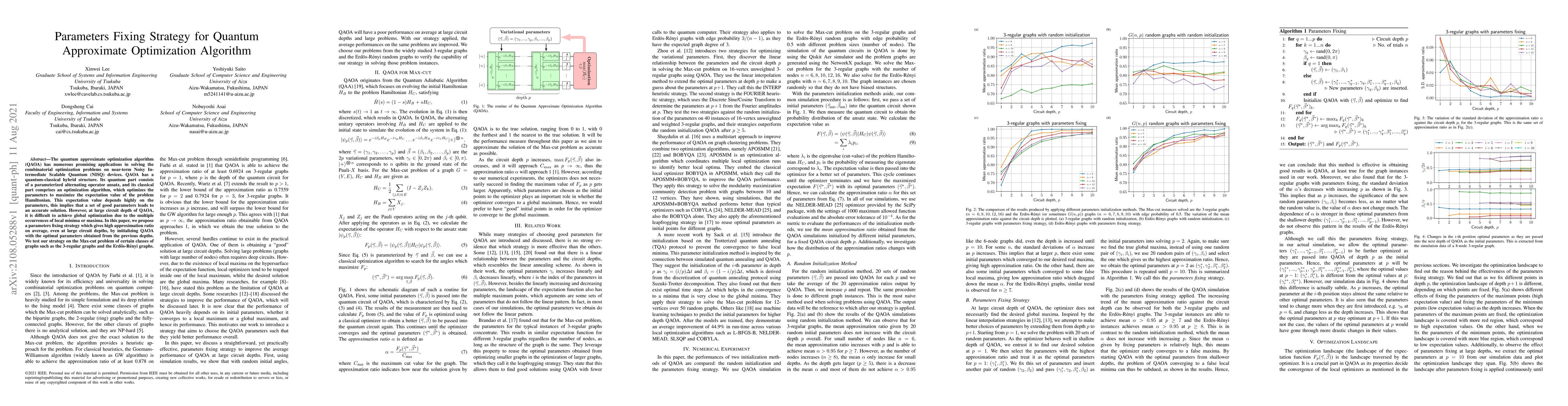 Thumbnail for Parameters Fixing Strategy for Quantum Approximate Optimization
  Algorithm