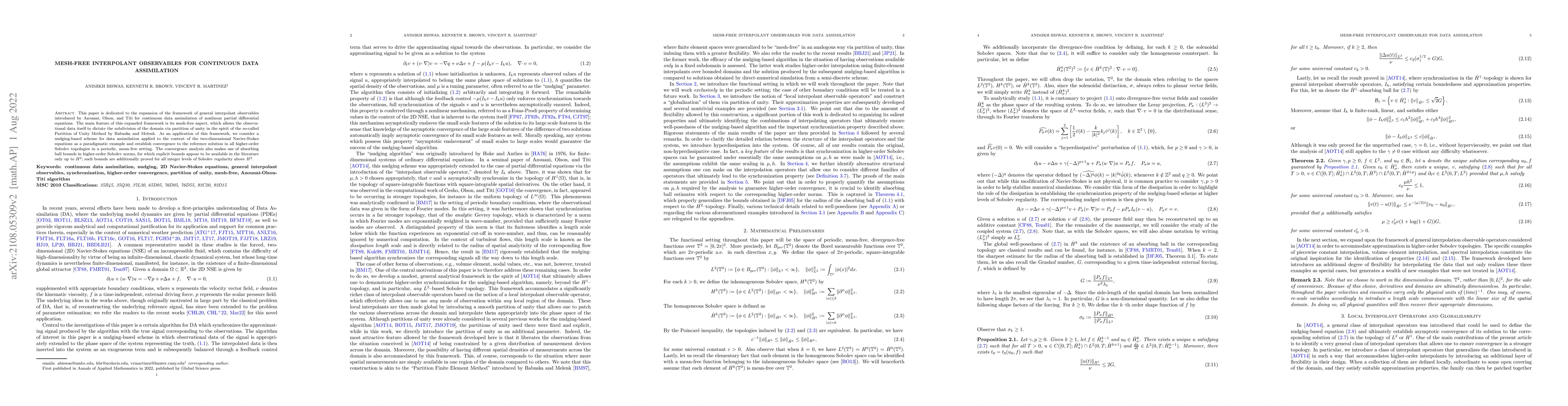 Thumbnail for Mesh-Free Interpolant Observables for Continuous Data Assimilation