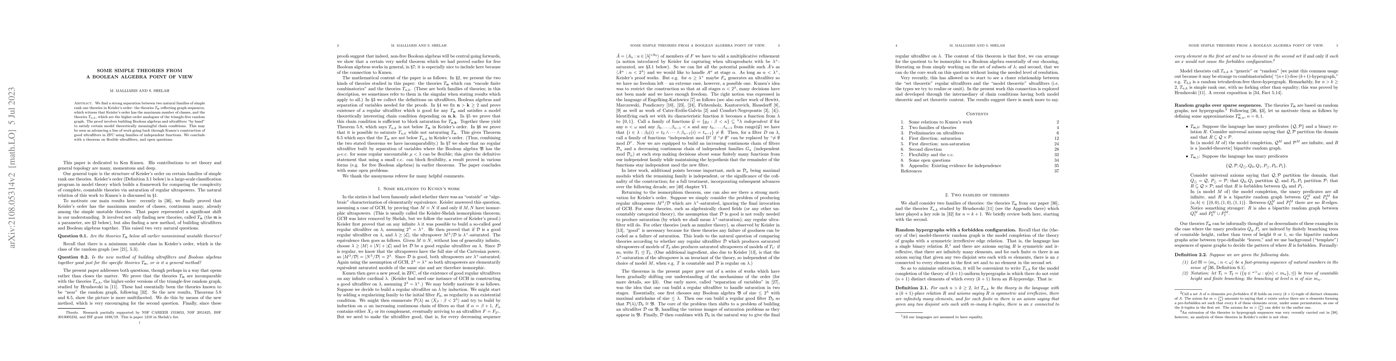 Thumbnail for Some simple theories from a Boolean algebra point of view
