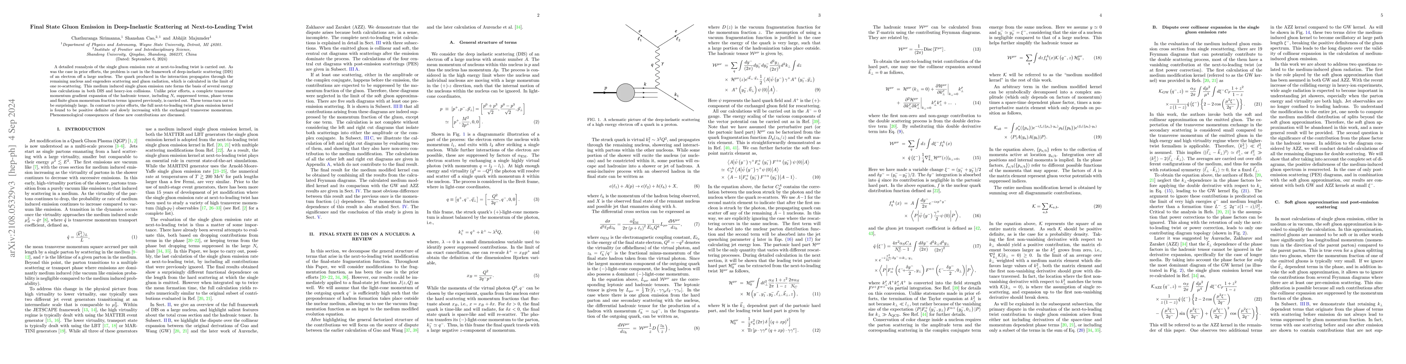 Thumbnail for Final State Gluon Emission in Deep-Inelastic Scattering at
  Next-to-Leading Twist