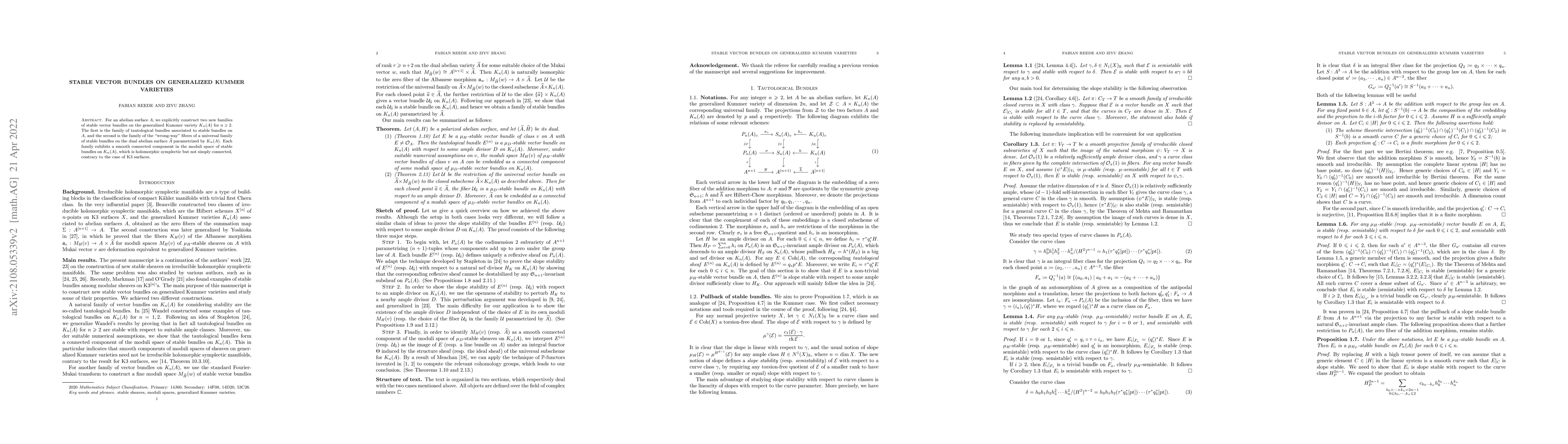 Thumbnail for Stable vector bundles on generalized Kummer varieties