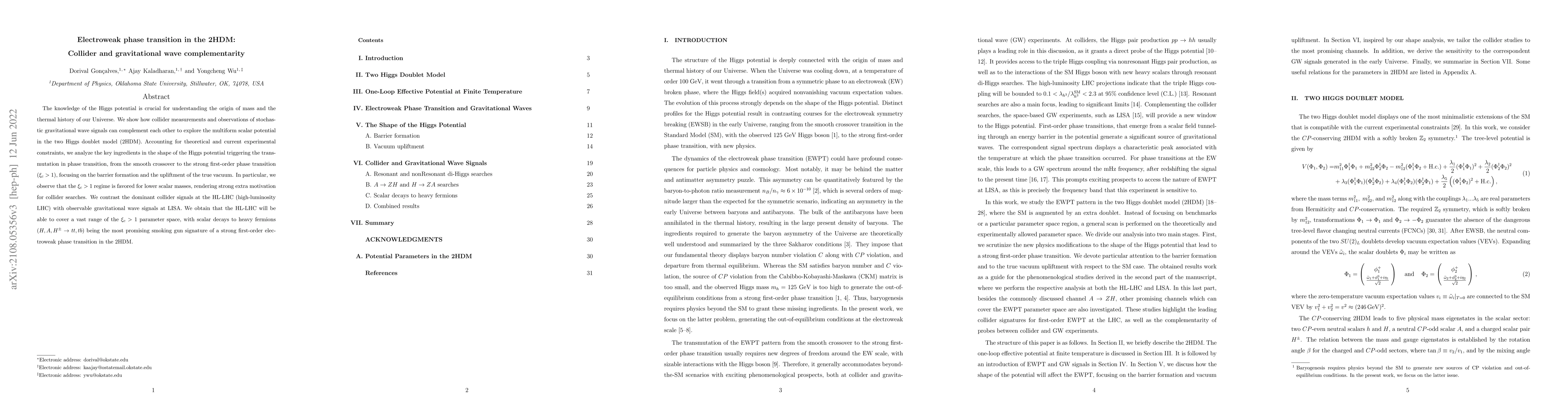 Thumbnail for Electroweak phase transition in the 2HDM: Collider and gravitational
  wave complementarity