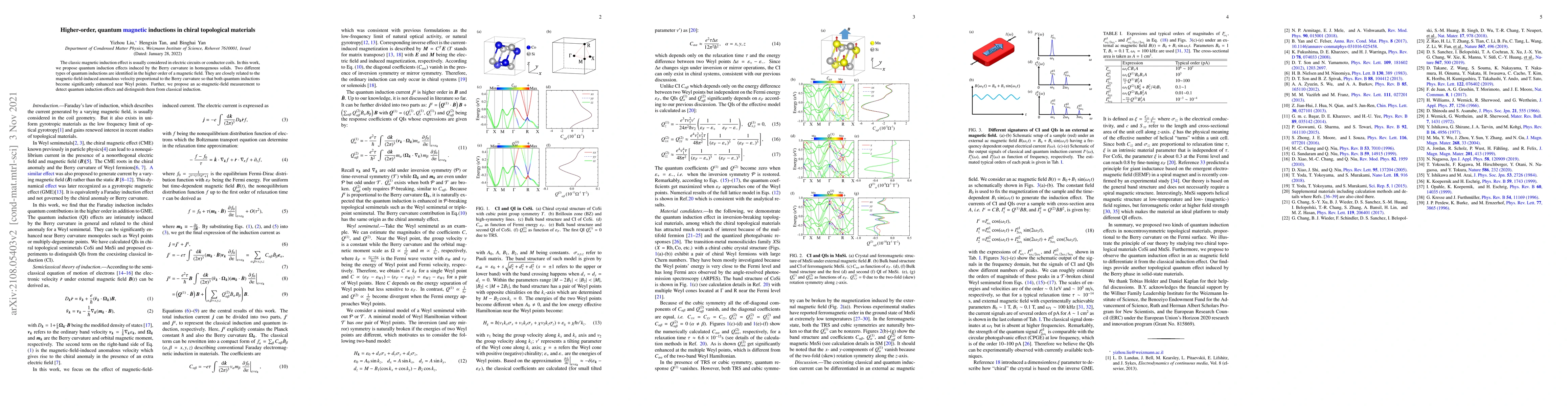 Thumbnail for Higher-order, quantum magnetic inductions in chiral topological
  materials