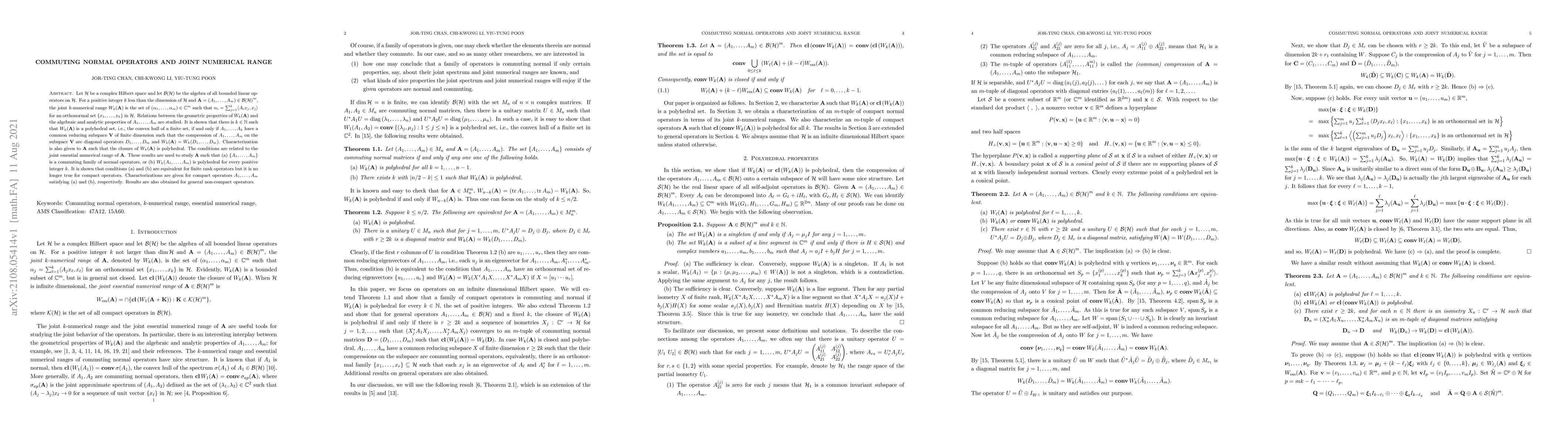 Thumbnail for Commuting normal operators and joint numerical range