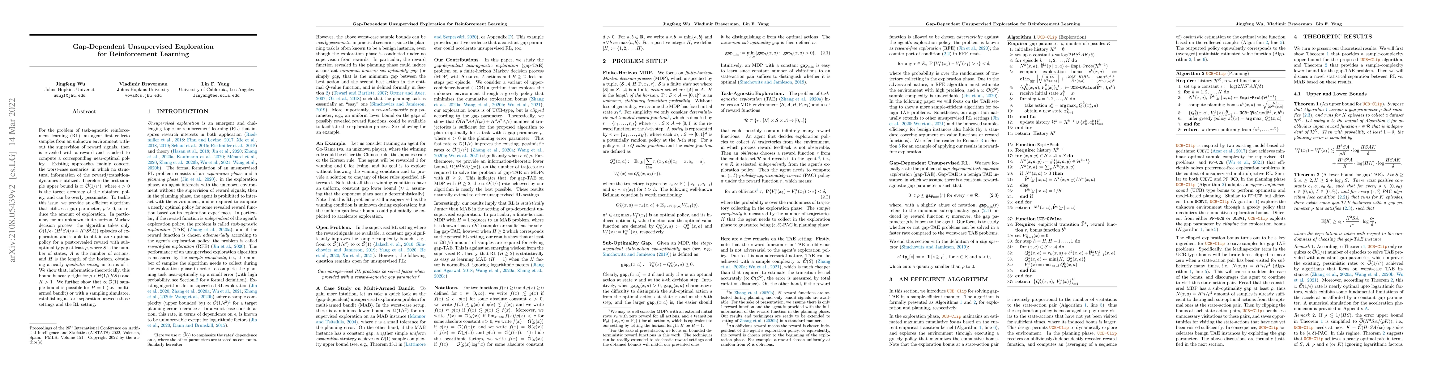 Thumbnail for Gap-Dependent Unsupervised Exploration for Reinforcement Learning