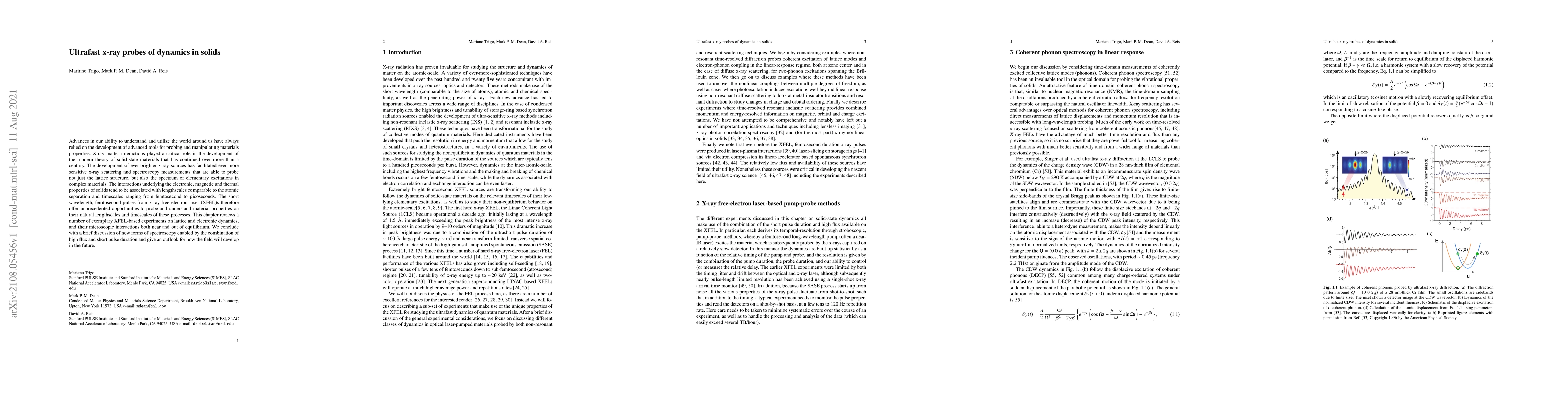 Thumbnail for Ultrafast x-ray probes of dynamics in solids