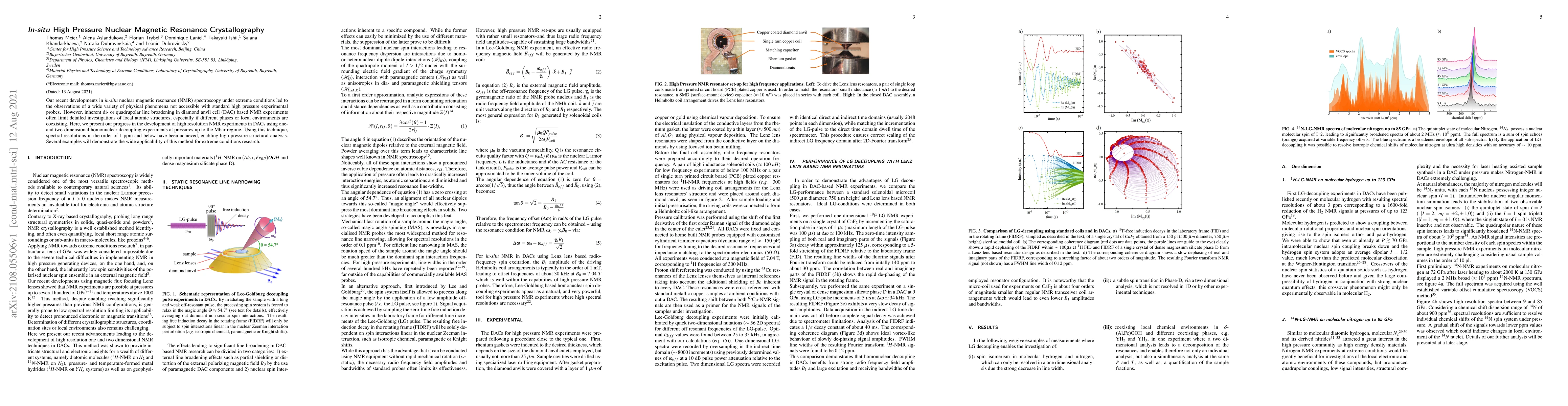 Thumbnail for In-situ High Pressure Nuclear Magnetic Resonance Crystallography