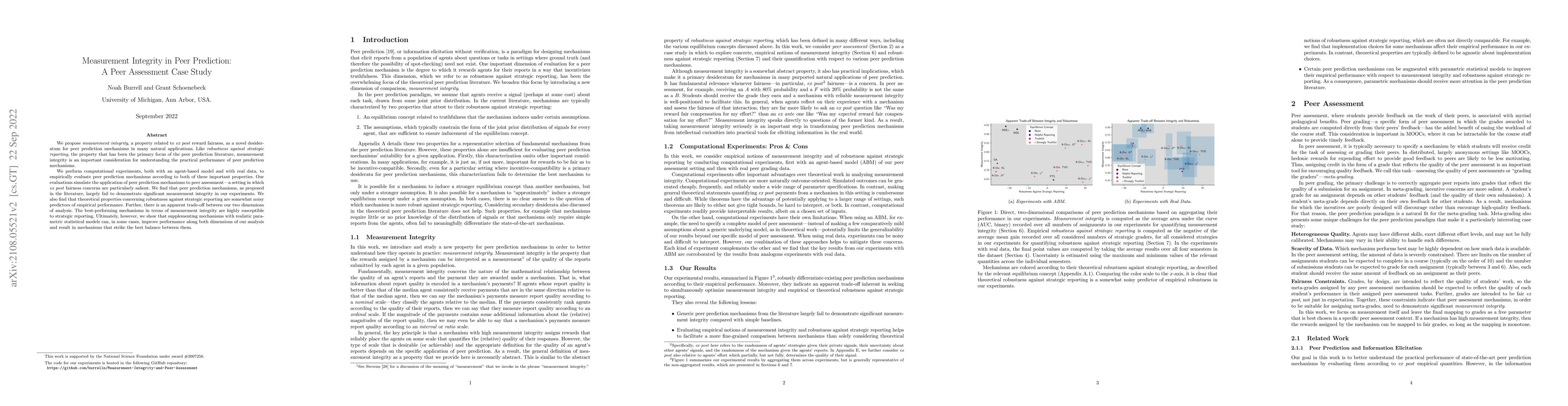 Thumbnail for Measurement Integrity in Peer Prediction: A Peer Assessment Case Study